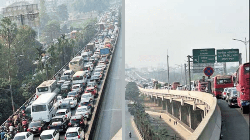 Traffic movement in Dhaka slow after Banani blockade lifted