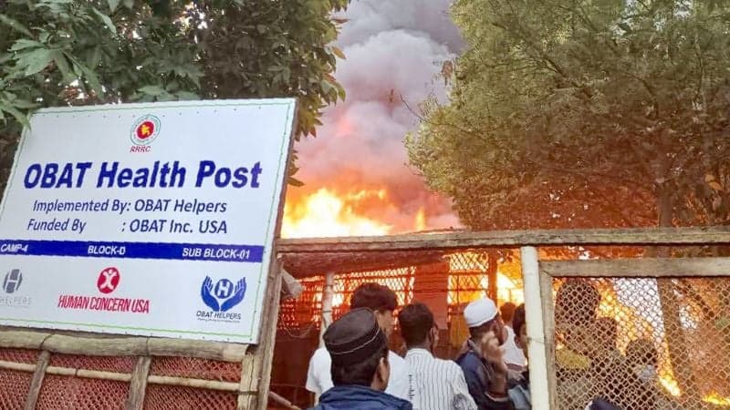 Fire engulfs hospital, several shelters at Rohingya camps in Ukhia