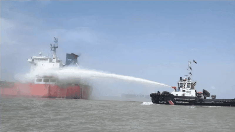Oil tanker catches fire in Chattogram
