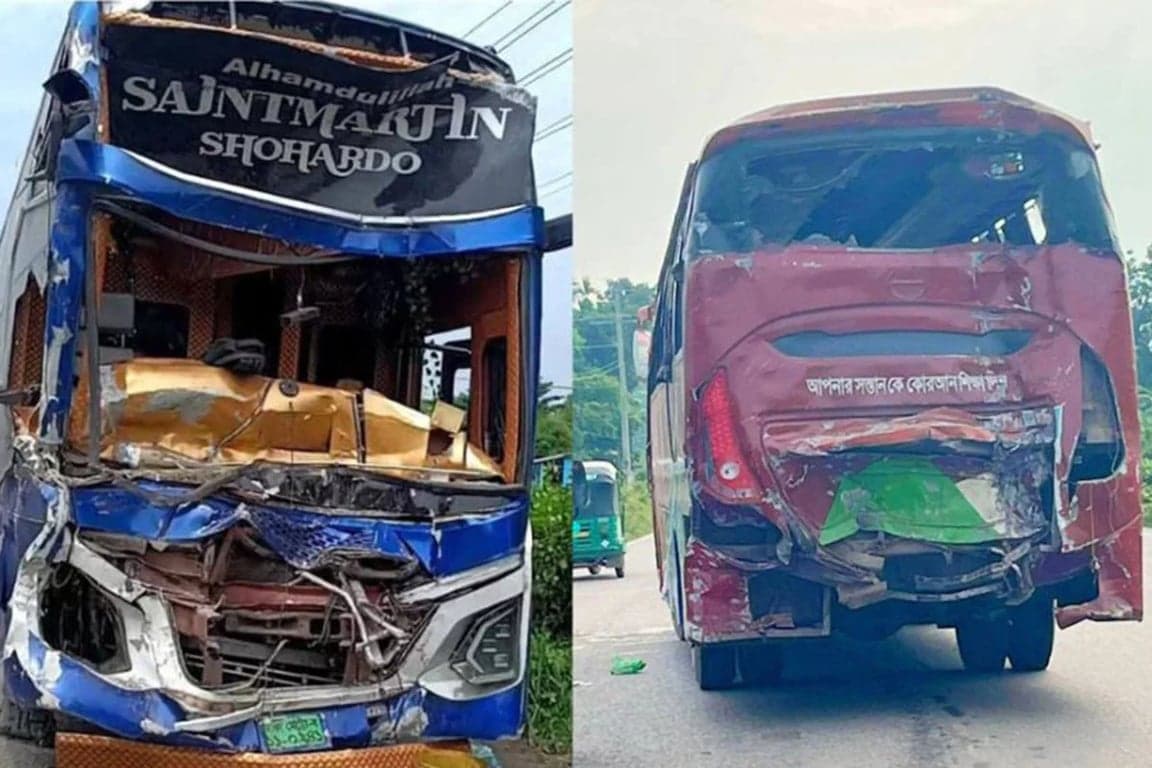 Two killed in bus collision in Sylhet