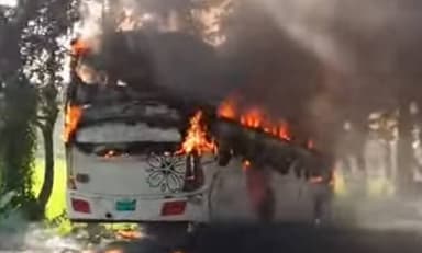 One killed as bus catches fire on Dhaka-Barishal highway