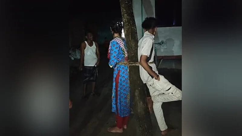 Young man, housewife assaulted after tied to tree in Rajbari