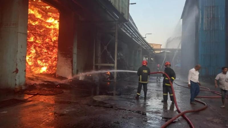  Massive fire breaks out at S Alam sugar refinery