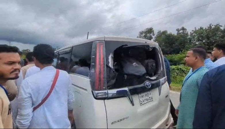 NCP's motorcade comes under attack in Sylhet's Golapganj