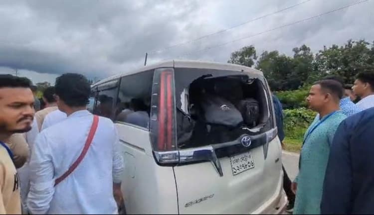 NCP's motorcade comes under attack in Sylhet's Golapganj