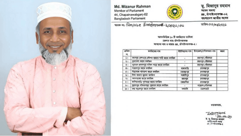 8 out of 10 government allocated mosques in Jamaat MP's area
