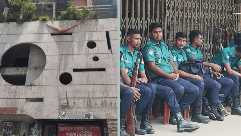 Police enforce tight security at Awami League central office in Gulistan