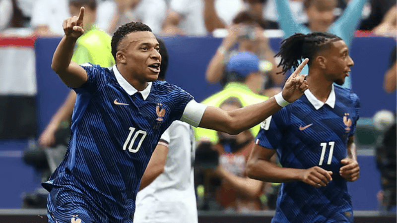 Mbappé’s stunning strike gives France first-half lead against Iraq
