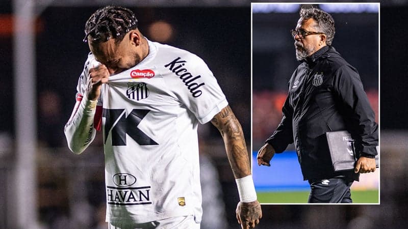 Neymar cries after Santos’ 6-0 defeat, coach sacked
