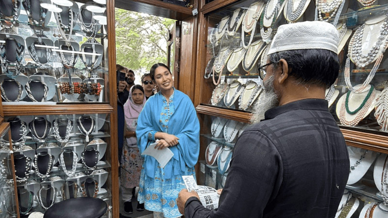 Tarique Rahman’s daughter Zaima Rahman campaigns for BNP in Dhaka-17