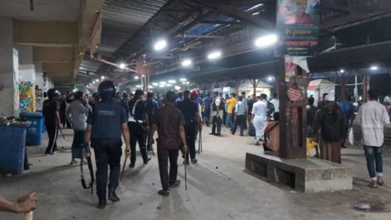 Police among 25 injured in football-linked clash at Kishoreganj railway station