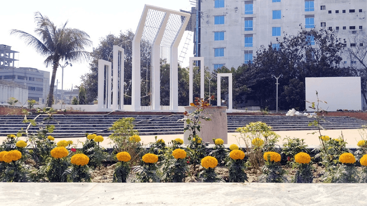 Rajshahi central Shaheed Minar awaits inauguration