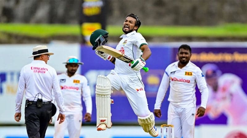Shanto makes history with twin centuries in Galle test