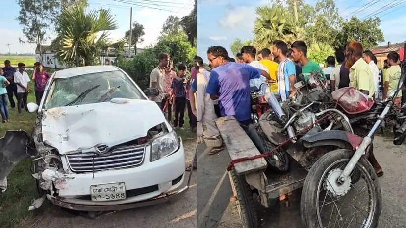 Couple killed as private car hits motorcycle in Bogura