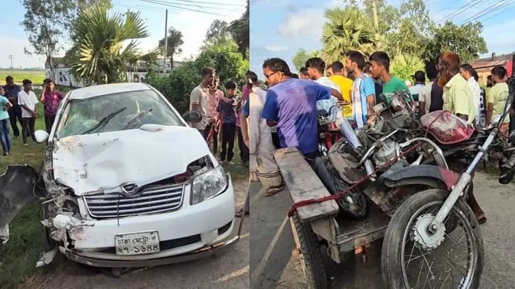Couple killed as private car hits motorcycle in Bogura