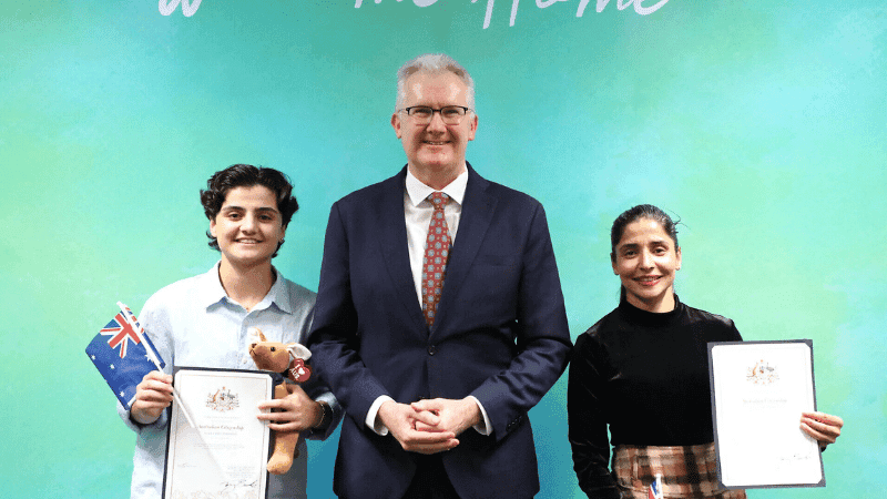Two Iranian women footballers sworn in as Australian citizens