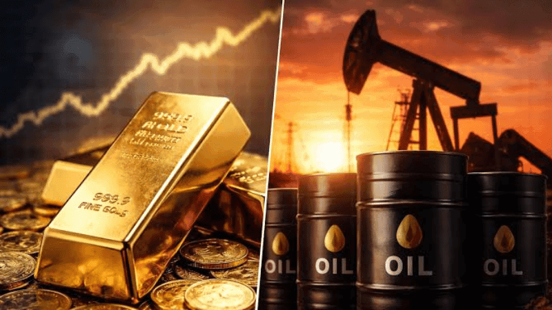 Oil prices fall in global market, gold price rises