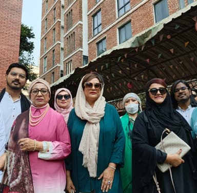 Three sisters cast vote together, Gulshan centre draws attention