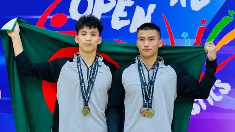 Two Bangladeshi gymnasts win gold in Singapore