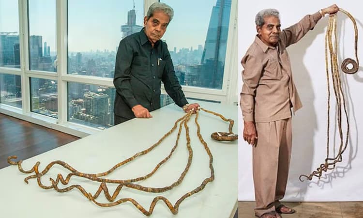 Indian man sets Guinness record after growing five fingernails for 66 years