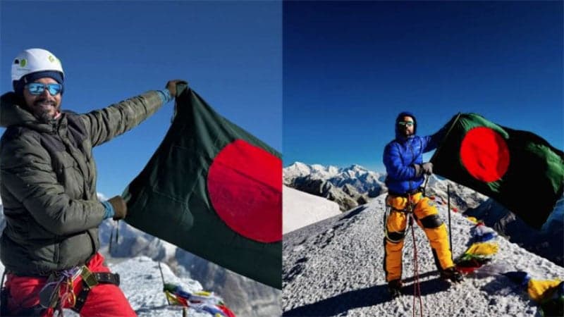 নেপালের মেরা পিকে বাংলাদেশের পতাকা উড়ালেন লালন, দোলন