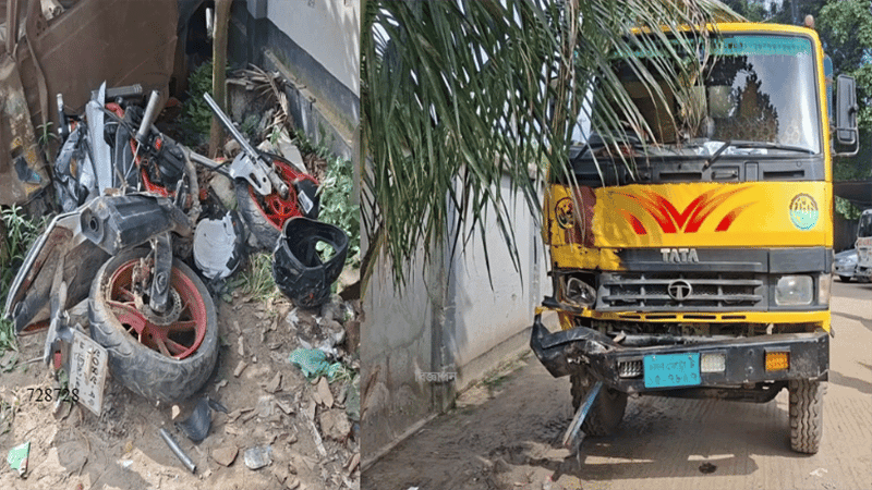 Two friends killed as truck crushes motorcycle in Gazipur