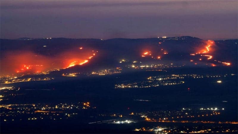 Fire erupts Israel