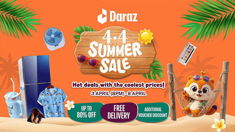 Daraz offers mega 4.4 Summer Sale with up to 80% off, continue till April 8