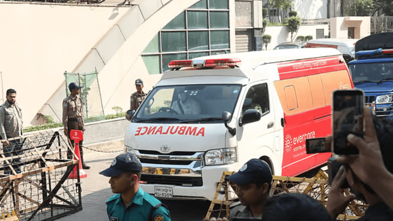 Osman Hadi transported to airport for medical flight to Singapore 