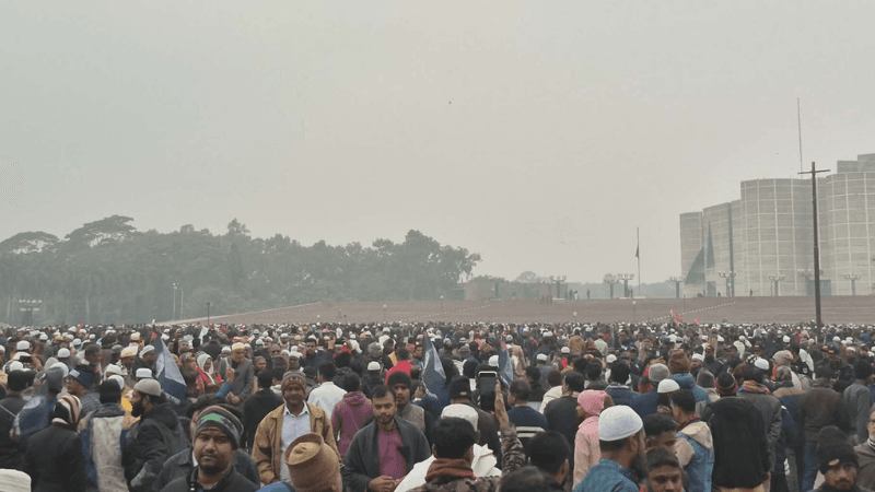Thousands flock to Manik Mia Avenue to attend Khaleda Zia’s janaza