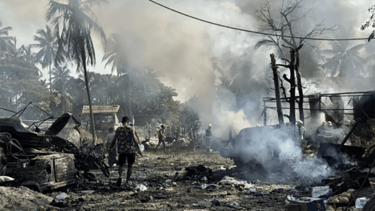 Myanmar airstrike on Rakhine market kills 50, injures 58