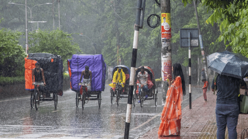 Sudden rain brings relief to Dhaka residents