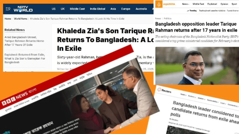 Tarique Rahman’s return draws global media attention