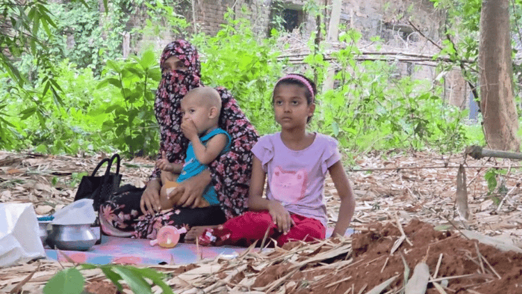 Widowed mother's shelter taking at husband’s grave with 2 kid sparks condemnation