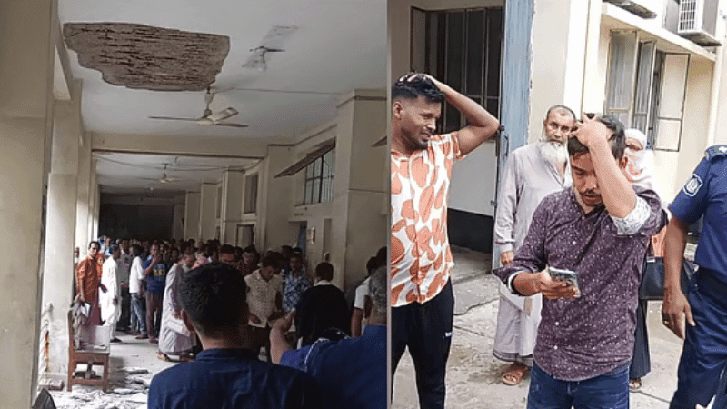Plaster falls from Bagherhat court ceiling, 5 injured