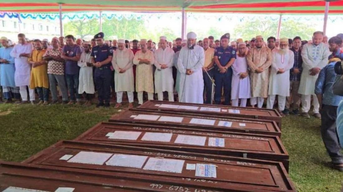 Seven Saudi fire victims laid to rest in Naogaon's Atrai upazila