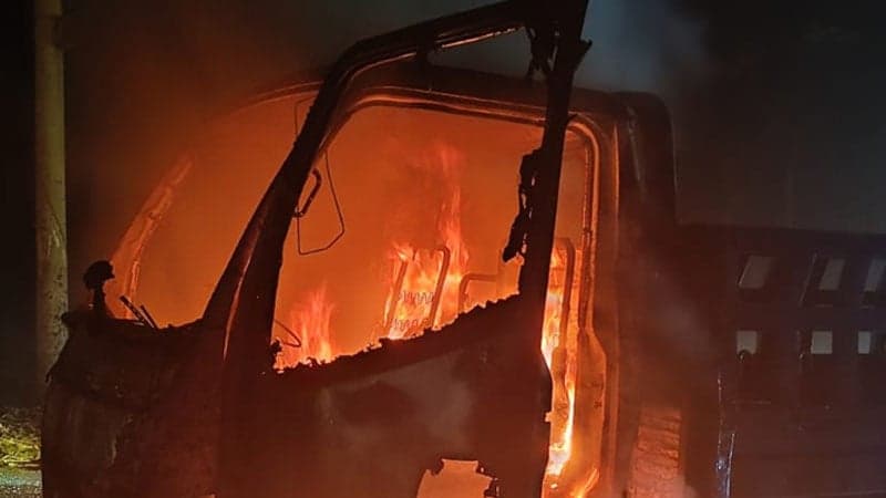 Pickup torched in Bogura