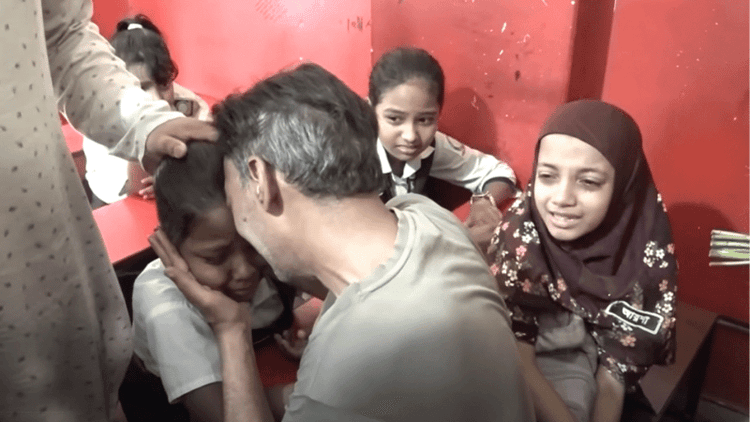 Emotional scene as father cries in front of Ramisa’s empty desk