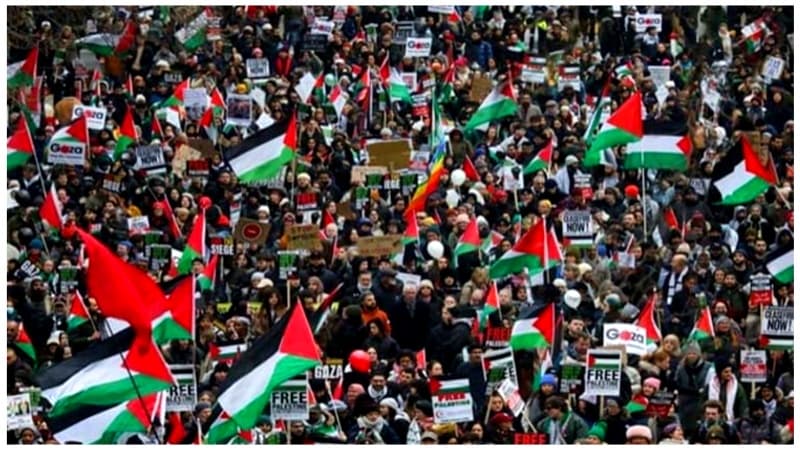 Thousands march in Washington, London for Gaza 'day of action'