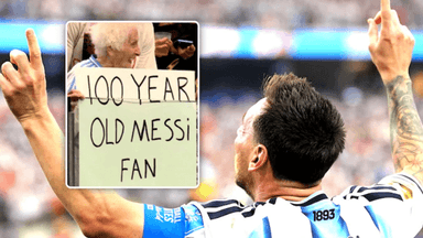 100-year-old Messi fan goes viral for 'marry me' sign
