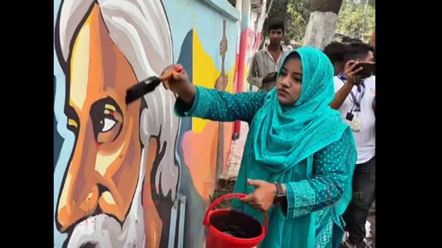 Tagore mural defaced in Dhaka, police fear provocation ahead of Durga Puja