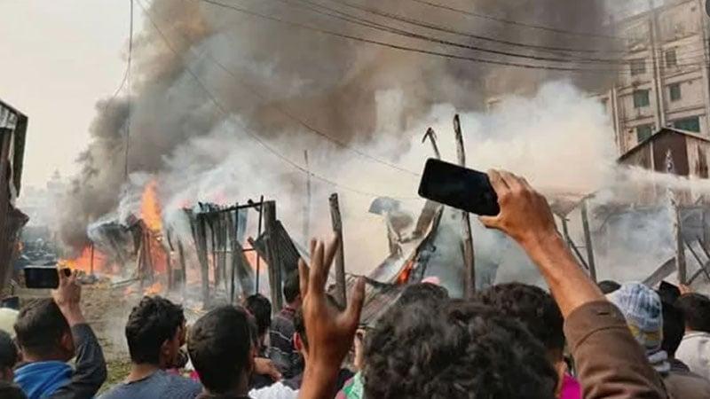 Fire guts 14 shops at Gazipur kitchen market