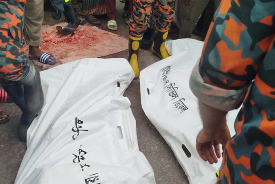 Three of same family killed as bus hits motorcycle in Barishal