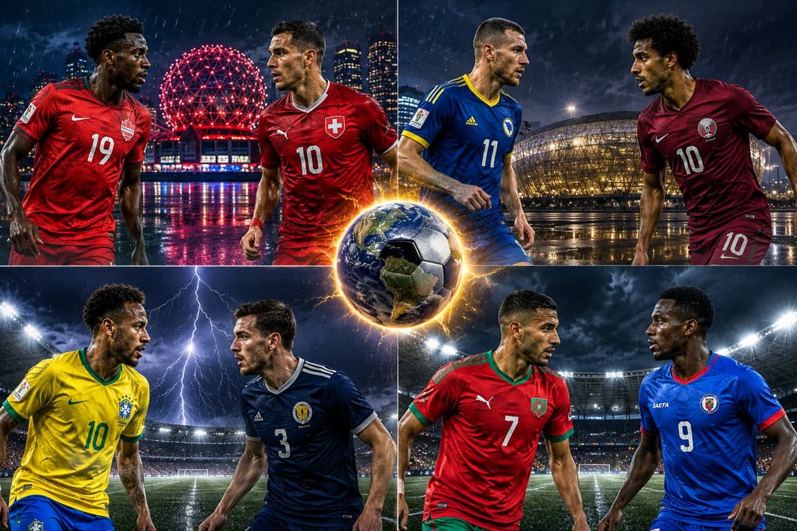Four matches in one night: Brazil-Scotland and Canada-Switzerland in focus