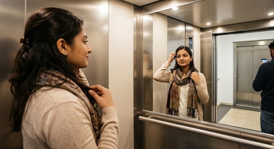 Elevator mirrors: Not just for grooming