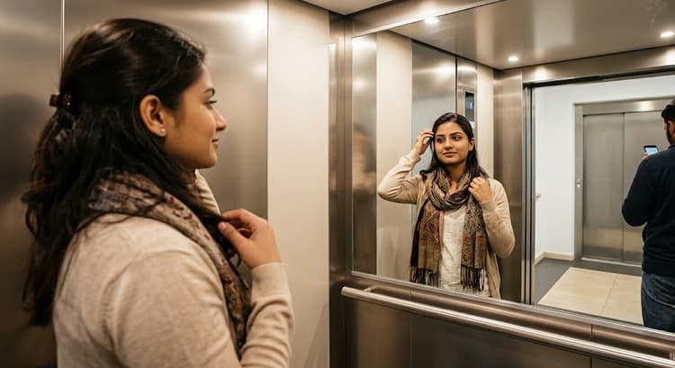Elevator mirrors: Not just for grooming