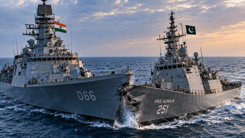 Indian, Pakistani warships collide in Arabian Sea; Delhi lodges protest