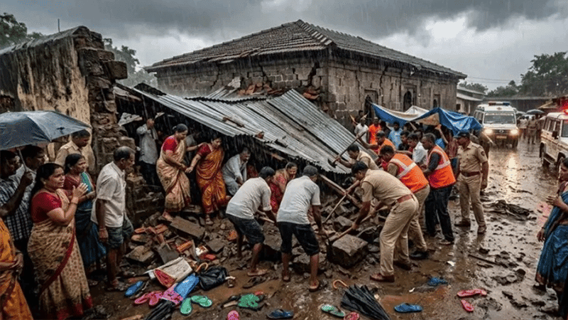 6 killed, 14 injured after temple wall collapses in Maharashtra