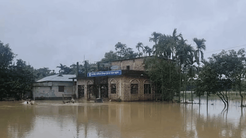 Three rivers flowing above danger level, flood situation may worsen in Sylhet, Sunamganj