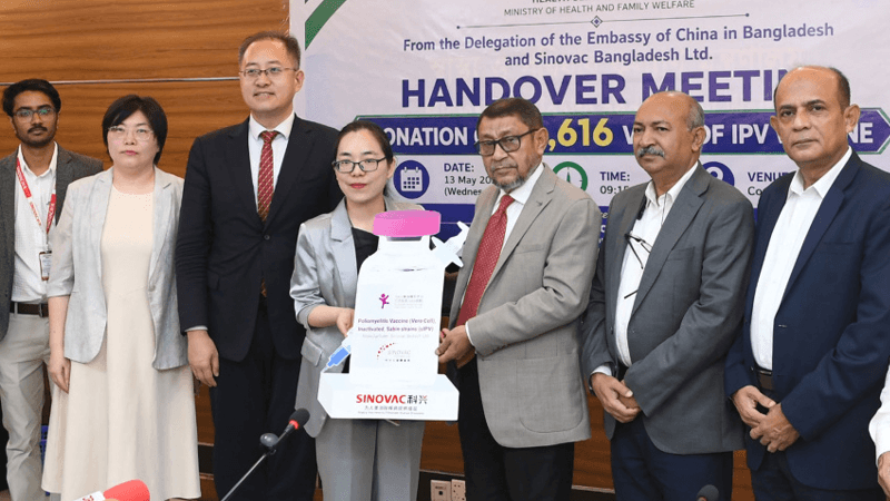 Over 3 lakh pieces of Polio vaccine donated by Sinovac arrived Dhaka
